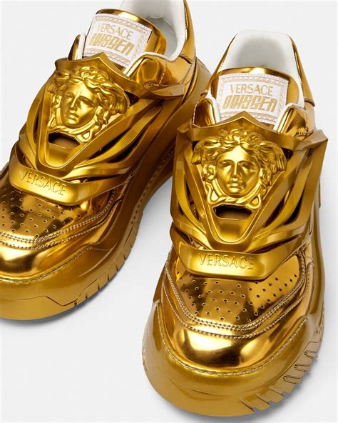 versace shoe gold|gold versace sneakers.